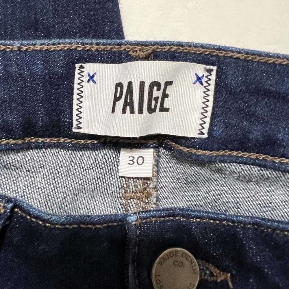 PAIGE Womens Dark Reagan Wash Skyline Skinny Stretch Jeans Size 30 - Picture 4 of 7